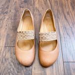 L’Amour Des Pieds • Clara mary jane shoes tan leather woven elastic strap wedge Size 7.5 Photo 2