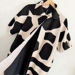 Berek Artistic Textured Abstract Pebbles Jacket Cardigan Cream Black M Like New Black Size M Photo 7