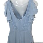 David's Bridal David’s Bridal Dusty Blue Long Flutter Sleeve Dress Size 2 Photo 3