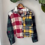 American Eagle AE Cozy Cabin Patchwork Cropped Button Flannel Photo 1