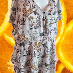 Torrid  Women's Floral Flowy Layered V-Neck Cap Sleeve Boho Pullover Top‎ Size 0 Photo 0