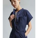 Everlane  The Easy Workwear Jumpsuit Short Sleeve Navy Size Small Utility Gorp Photo 1