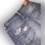 American Eagle Outfitters Blue Mom Jean Shorts Distressed Cut-Off High Waist 4 Photo 8