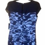 Vince Camuto cliffon satin sleeveless dress black and navy ombré size 0 Photo 2