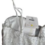 Lovesome Women’s Size M Pearl Sequin Party Dress White Corset Plunge Mini NYE Size M Photo 6