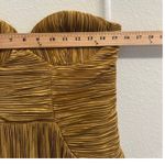 Lulus Deeply Glamorous Gold Plisse Strapless Drop Waist Mini Dress Size Large Photo 7
