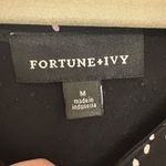 Fortune + Ivy Black & White Mixed Material Dot Print Blouse M Classic Workwear Photo 3