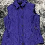 J. McLaughlin  Full Zip Quilted Vest‎ Size  M Jacket Purple Zip Pockets Women's Photo 0