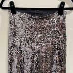 Good American Small Gunmetal Sequin Wide Leg Pull On Pants Party Glam Concert Photo 5