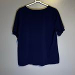 Susan Graver  Women’s Navy V-Neck Short Sleeve Top Size Large Photo 1