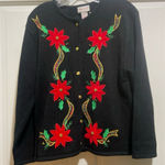 Crystal Kobe Women’s Medium Black Cardigan Holiday party Christmas Sweater Photo 0