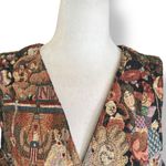 Vintage Karen Scott Tapestry Vest Circus Toys Bears Americana Vneck Size Medium Brown Photo 2