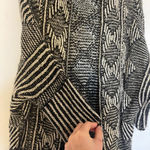 Blu Pepper Knit For You Black and Ivory Cardigan Sweater small Photo 4