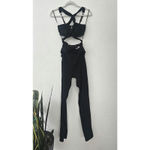 PatBO Lurex Cut Out Jumpsuit Black Strappy Cat Suit Size 4 $595 Photo 5