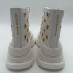 Alexander McQueen $1090 Boxer Dog Calf White Leather Platform Boots NWB 38/8 Photo 7