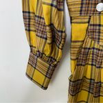 The Happy X Nature Plaid Flannel Long Sleeve Surplice Neck Jumpsuit in size 4 Gold Photo 8