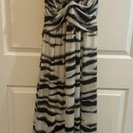 Boston Proper Black and White Ruched Halter Maxi Dress Photo 0
