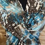 Dress Barn  Y2K Babydoll Top Turquoise Small Fairy Grunge 90's Stretch USA Made Photo 6