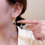 New Luxury Zircon Water Drop Earrings for Women Korean Fashion Rhineston Gold Photo 0