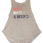 Patriotic Red White And Beer Tank Top Gray Photo 0