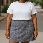 Calvin Klein  Womens Skirt Size 20W Purple Black Gray White Tweed Lined‎ NEW Photo 0