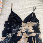 LULUS XL Black Tan Floral V Neck Tiered High Low Maxi Dress Daylily Photo 4