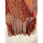 Vintage Zero Zero Womens Skirt Large Red Paisley Fairy Prairie Cottagecore Boho Orange Photo 1