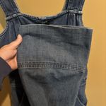 Aerie Denim Jumpsuit XS Button Front Wide Leg Overalls Utility Pocket Photo 4