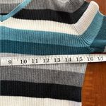 Croft and borrow blue 90s retro 2000s stripe v neck long sleeve sweater small Photo 11