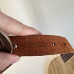 Ann Taylor 90s Vintage  Tan Genuine Leather Silver Studded Belt Size Small Photo 4
