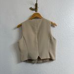 Avec Les Filles  Button-up Crop Vest In Cream Size M Photo 2