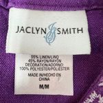 Jaclyn Smith Linen Blend Embroidered Bohemian Sleeveless Purple Dress Women's M Photo 1