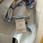 Free People Vintage Y2K Embroidered Blue White Top Boho Gauze Cotton Size 0 XS Photo 3