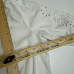 Cynthia Rowley  Top Womens Medium White Embroidered Sleeve Peplum Blouse Linen Photo 6