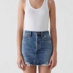 AGOLDE  distressed button fly denim mini skirt size 30 Photo 0