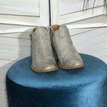 Qupid Ankle Cowboy Boots Leather Taupe Gray Block Heel Size 8 Photo 1