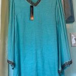 Union of Angels Tifanny Blue Beaded Dress Size L Photo 0