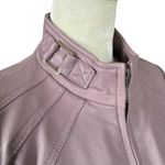 Bradley By Bradley Bayou long sleeve zip up soft rose pink/purple leather jacket Photo 5