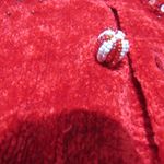 Love That Sweater Christmas Cardigan Santa Claus Stockings Red White Lg Beaded Photo 3