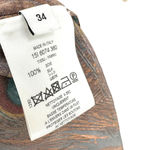 Givenchy  Vintage Peacock-Print Poet-Sleeve Blouse Silk Brown Size 34 US 2‎ Photo 11