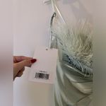 Mac Duggal NWT Strapless Feather Detail Satin Gown in Seafoam 2 Photo 12