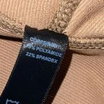 Kyodan  ribbed stripe cropped leggings‎ Color Block Tan White Size Small NWOT Photo 6