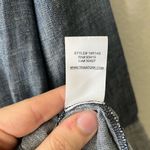 Trina Turk Linen Groove Split Neck With Half Sleeves in Blue Women’s Size XS Photo 7