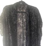 Jessica Simpson XL Witchy Velvet Fringe Metallic Open Front Cardigan Long Top Photo 1