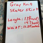 Miley Cyrus Circle Skirt Gray Stripe Smock Waist  XS Womens Mini Knit Flirty Photo 7