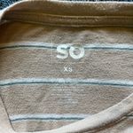 SO  Women's Tan Striped Long Sleeve Top SZ XS Summer Casual T Shirt Cute + Petite Photo 10