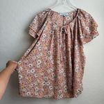 Sweet Rain Floral Blouse Pink Flutter Sleeve 2X Photo 2