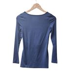 Quince  Jersey Maternity Nursing Long Sleeve Tee Top Blouse Shirt Navy Blue XS Photo 2