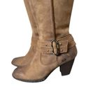 Born Brown Tall Leather Riding Boots US 7.5 EU 38.5 Equestrian Buckle Distressed Photo 3