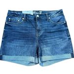 Seven7 Weekend Cuffed Denim Shorts Women’s Size 10 – Dark Wash NWT Photo 0